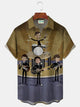 Alohadaddy® Vintage Super Band Print Men's Lapel Short Sleeve Shirt Big & Tall