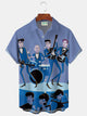 Alohadaddy® Men's Medieval Geometric Band Print Lapel Pocket Short Sleeve Shirt Big & Tall