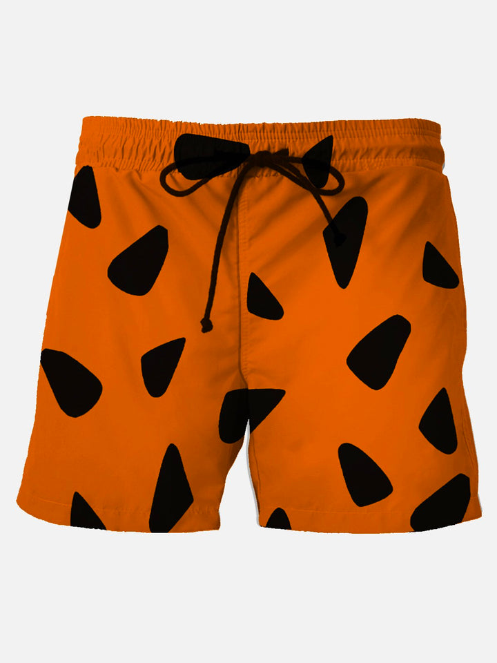 Pantalones cortos hawaianos divertidos con temática nostálgica de películas retro para hombre, pantalones cortos elásticos de talla grande con dibujos animados