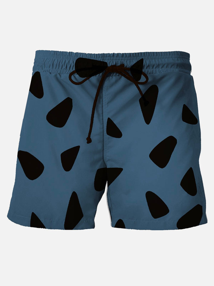 Pantalones cortos hawaianos divertidos con temática nostálgica de películas retro para hombre, pantalones cortos elásticos de talla grande con dibujos animados
