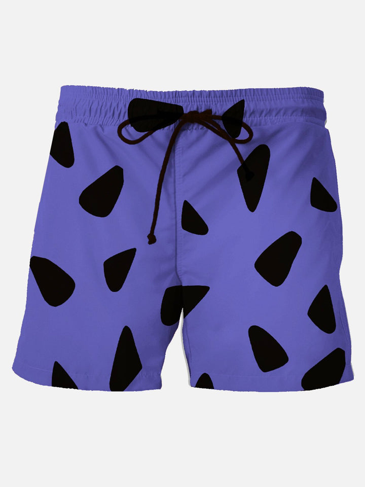 Pantalones cortos hawaianos divertidos con temática nostálgica de películas retro para hombre, pantalones cortos elásticos de talla grande con dibujos animados