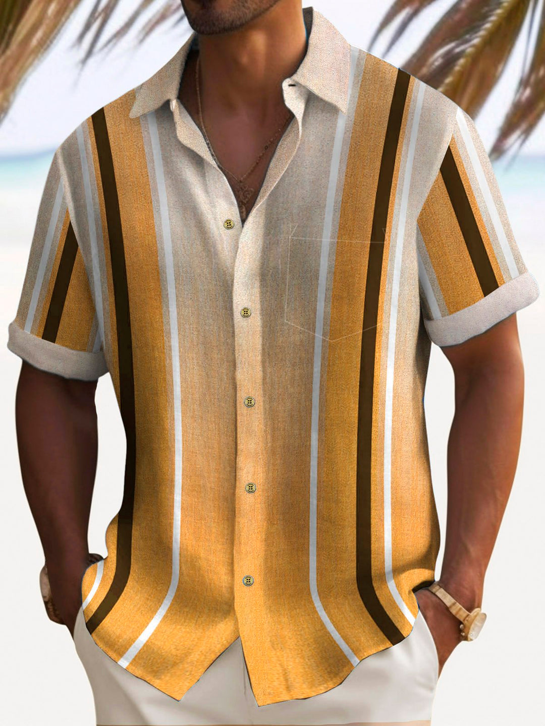 Alohadaddy Beach Holiday Cotton Linen Blend Men&