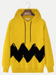 Sudadera con capucha Alohadaddy de los años 50 con estampado retro de dibujos animados en amarillo para hombre, con bolsillo, elástica, de talla grande, con arte divertido