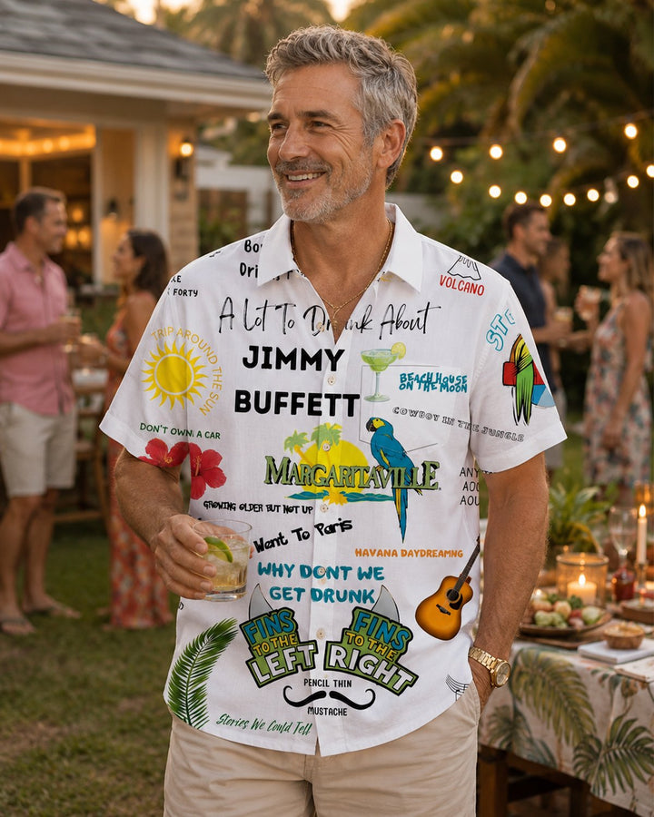 Alohadaddy® Hawaiian Parrot Print Art Button Pocket Cardigan Men&