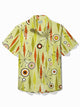 Alohadaddy Vintage Medieval Geometric Men's Casual Shirt Art Pocket Button Camp Shirt Big Tall