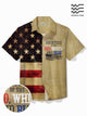Alohadaddy Vintage American Flag Men's Shirt Stretch Quick-Drying Camp Outdoor Pocket Shirt Large Tall