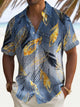 Camisa hawaiana elástica con bolsillos para hombre, diseño de hojas tropicales para vacaciones en la playa de Alohadaddy, talla grande