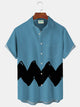 Chemise hawaïenne rétro des années 60 pour homme, motif dessin animé, rayures artistiques, chemises extensibles surdimensionnées