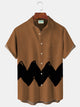 Chemise hawaïenne rétro des années 60 pour homme, motif dessin animé, rayures artistiques, chemises extensibles surdimensionnées
