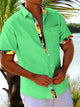 Alohadaddy Men's Casual Floral Patchwork Color Block Short Sleeve Hawaiian Shirt Big Tall