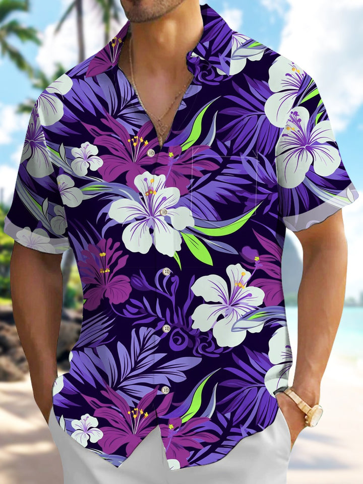 Camisa hawaiana con estampado floral tropical para vacaciones en la playa Alohadaddy