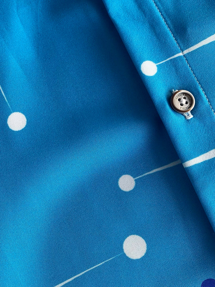 Alohadaddy 50’S Vintage Mid-Century Modern Geometric Blue Men&