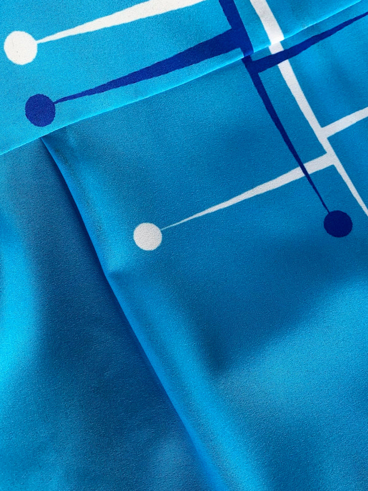 Alohadaddy 50’S Vintage Mid-Century Modern Geometric Blue Men&