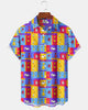 Alohadaddy® Retro Geometric Abstract Zoo Men's Hawaiian Shirt