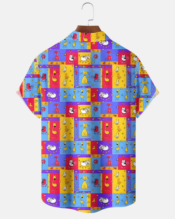 Alohadaddy® Retro Geometric Abstract Zoo Men&