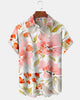 Alohadaddy® Tropical Floral Hawaiian Vacation Leaf Short-Sleeve Shirt