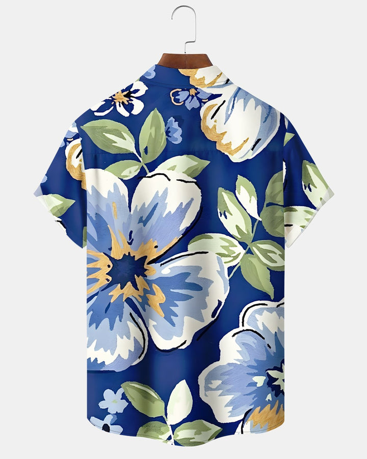 Alohadaddy® Hawaiian Aloha Floral Tropical Hibiscus Short-Sleeve Shirt
