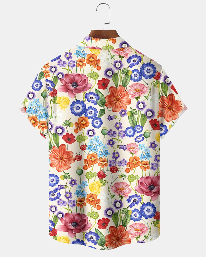 Alohadaddy® Hawaiian Aloha Vintage Floral Short-Sleeve Shirt