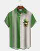 Alohadaddy® Holiday St. Patrick's Day Leprechaun Four-Leaf Clover Bowling Shirt