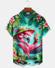 Alohadaddy® Hawaiian Cartoon Funny Flamingo Floral Shirt