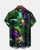Alohadaddy® Carnival Holiday Mask Leaf and Floral Print Vintage Shirt
