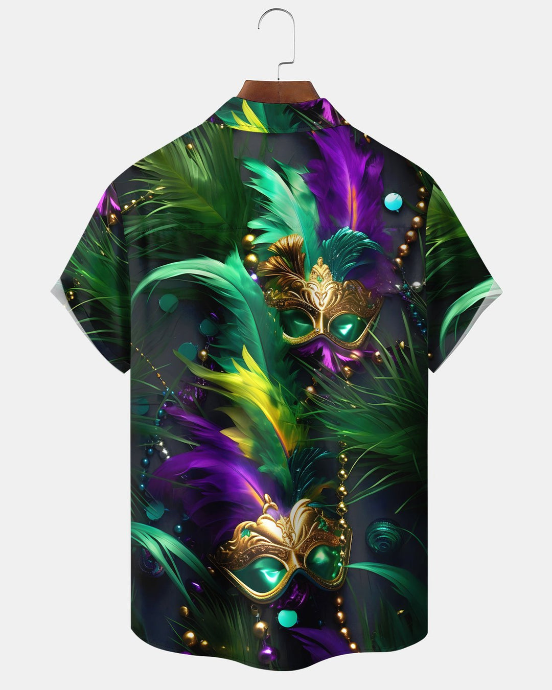 Alohadaddy® Carnival Holiday Mask Leaf and Floral Print Vintage Shirt