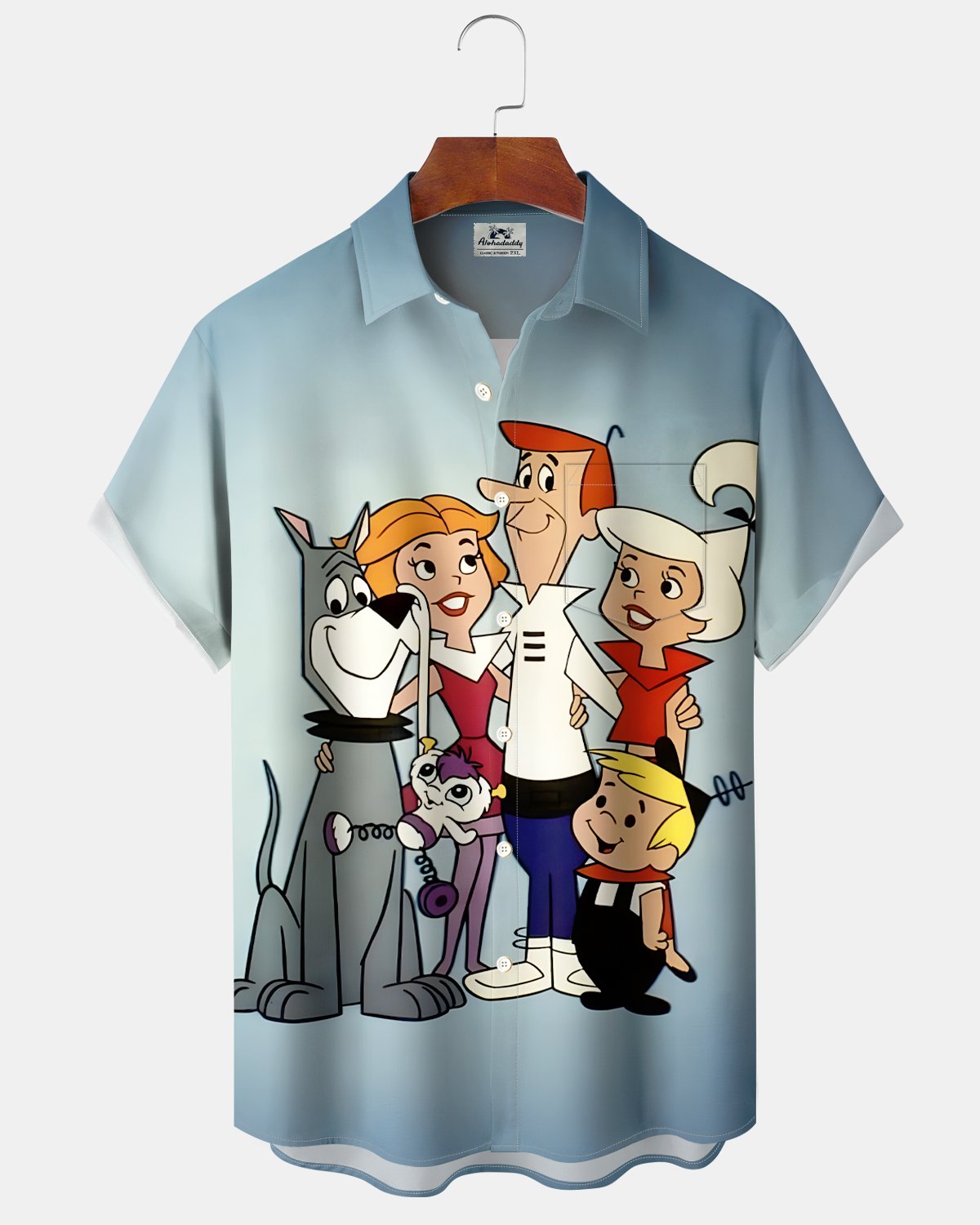 Alohadaddy® Retro Cartoon Classic Animated Puppy Hawaiian Men's Shirt