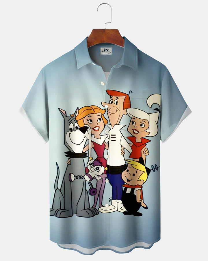 Alohadaddy® Retro Cartoon Classic Animated Puppy Hawaiian Men&