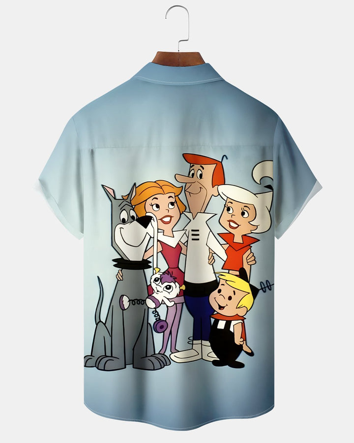 Alohadaddy® Retro Cartoon Classic Animated Puppy Hawaiian Men&
