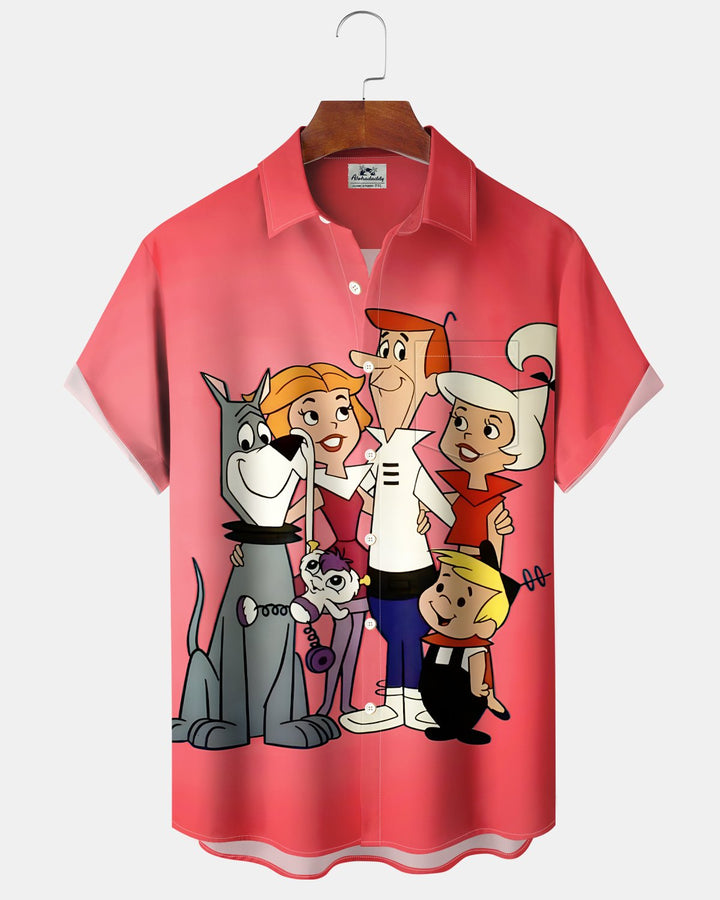 Alohadaddy® Retro Cartoon Classic Animated Puppy Hawaiian Men&