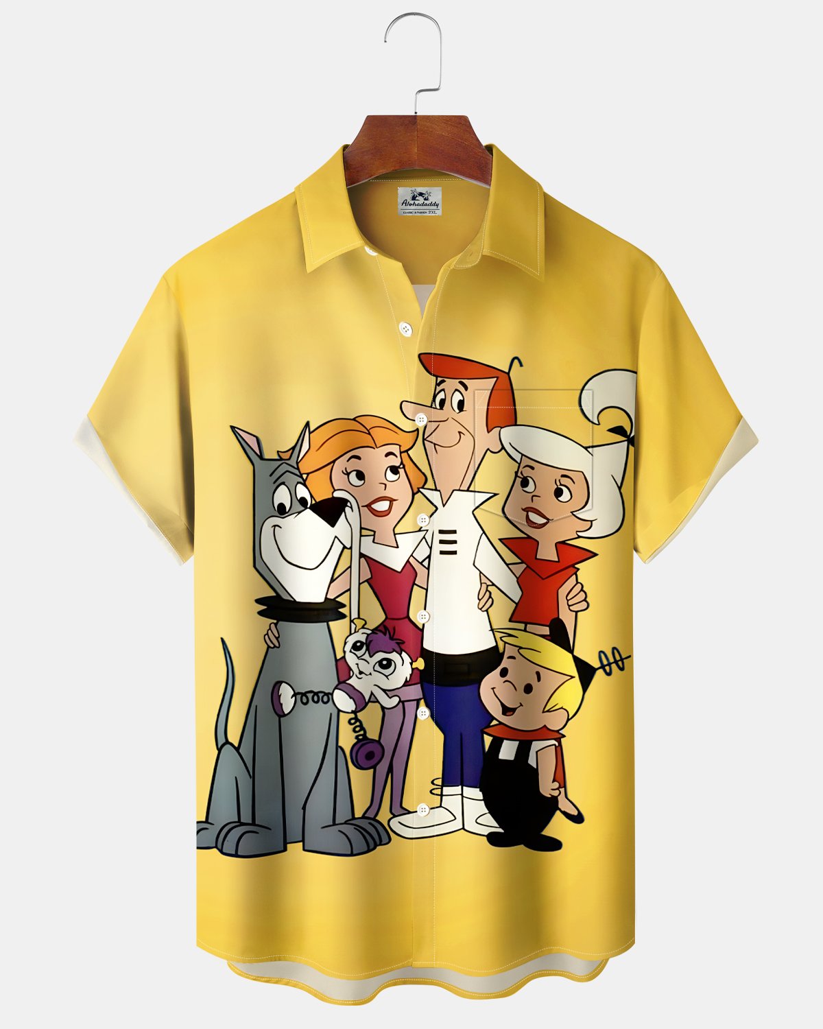 Alohadaddy® Retro Cartoon Classic Animated Puppy Hawaiian Men's Shirt