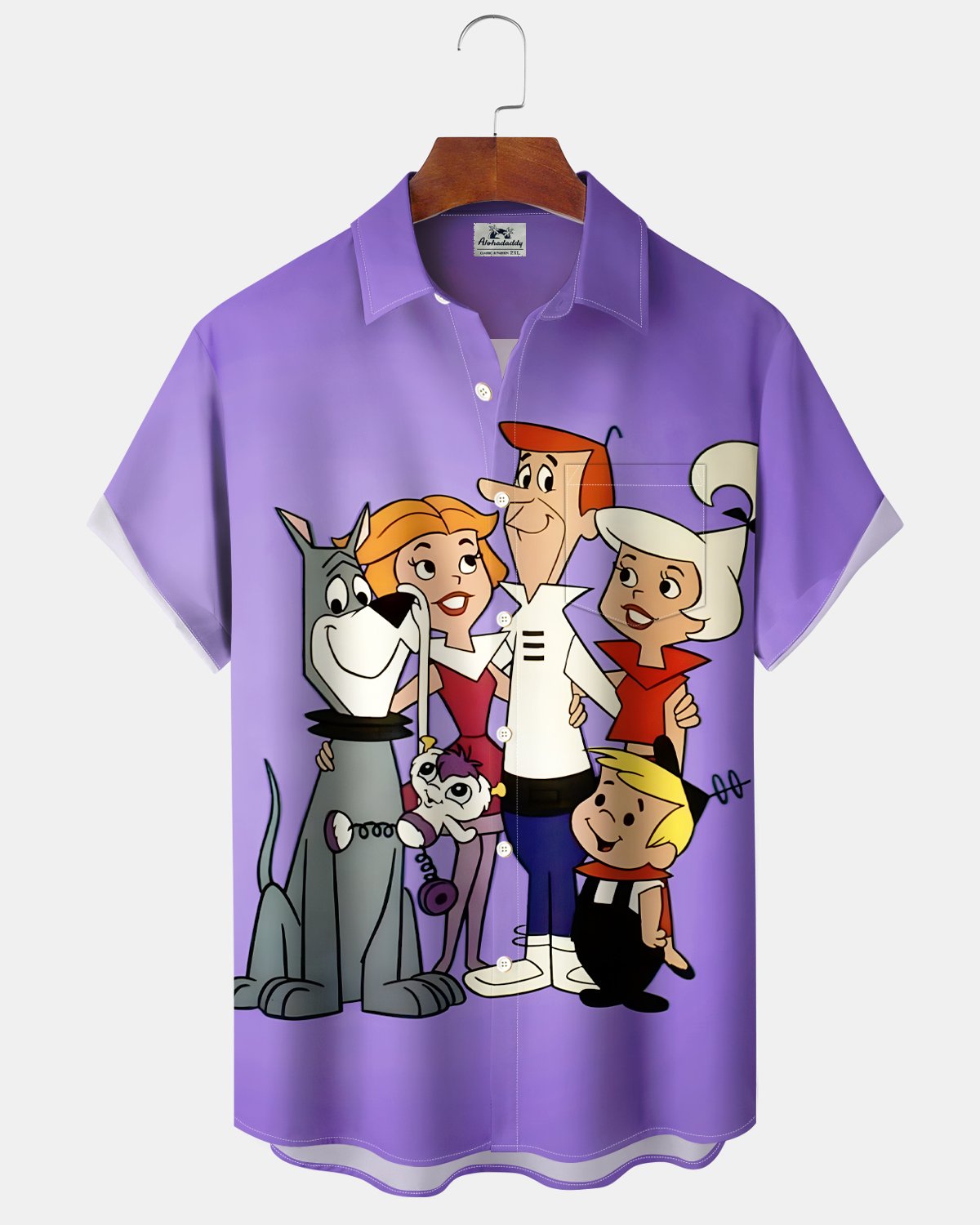 Alohadaddy® Retro Cartoon Classic Animated Puppy Hawaiian Men's Shirt