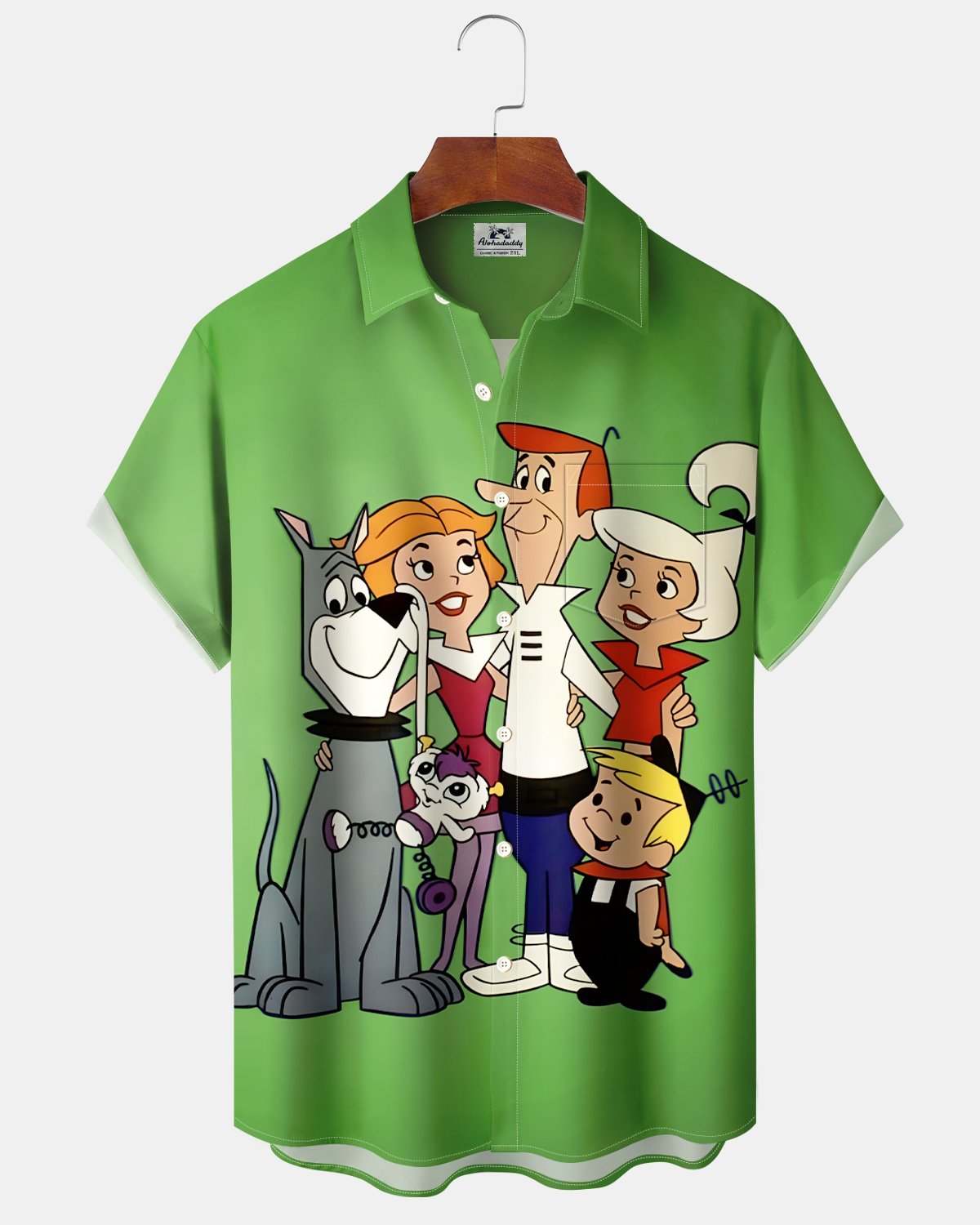 Alohadaddy® Retro Cartoon Classic Animated Puppy Hawaiian Men's Shirt