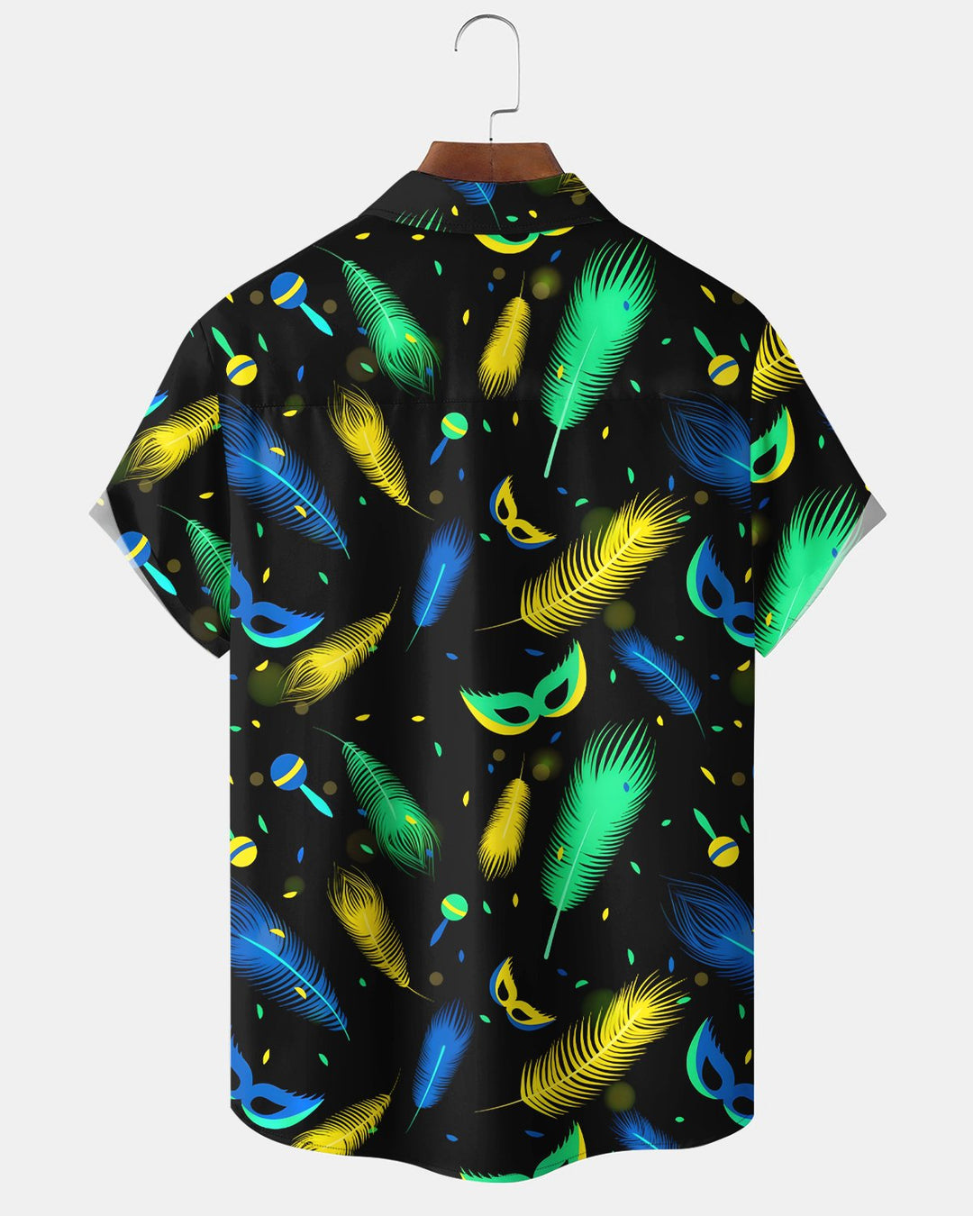 Alohadaddy® Carnival Holiday Feather Mask Music Hawaiian Shirt