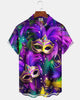 Alohadaddy® Carnival Mask Holiday Retro Party Short-Sleeve Men's Shirt