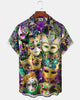 Alohadaddy® Carnival Mask Retro Beaded Chain Short-Sleeved Men's Shirt