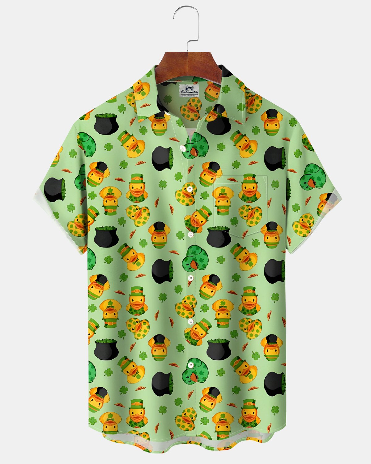 Alohadaddy® St. Patrick's Day Cartoon Duck and Shamrock Shirt