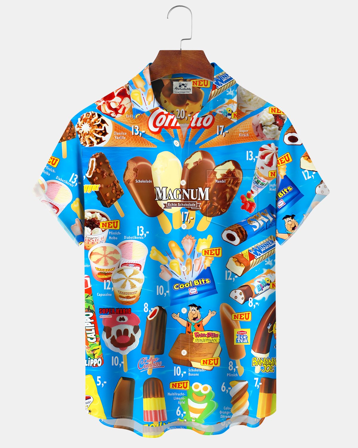 Alohadaddy® Retro Cartoon Ice Cream Cone Hawaiian Shirt