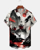 Alohadaddy® Retro Ink Painting Tie-Dye Landscape Ukiyo-e Hawaiian Shirt