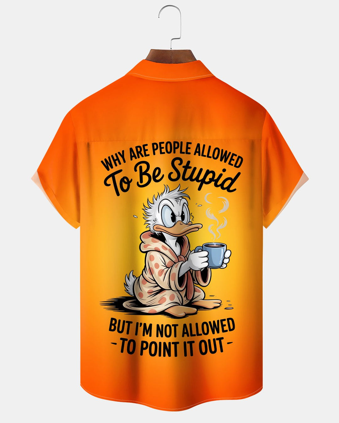 Alohadaddy® Hawaiian Cartoon Duck Gradient Retro Shirt