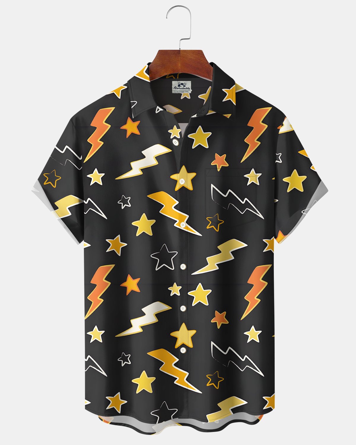 Alohadaddy® Geometric Color-Blocked Lightning Retro Hawaiian Shirt