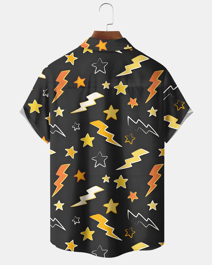 Alohadaddy® Geometric Color-Blocked Lightning Retro Hawaiian Shirt