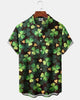 Alohadaddy® Retro Shamrock Gradient Holiday St. Patrick's Day Short-Sleeved Shirt