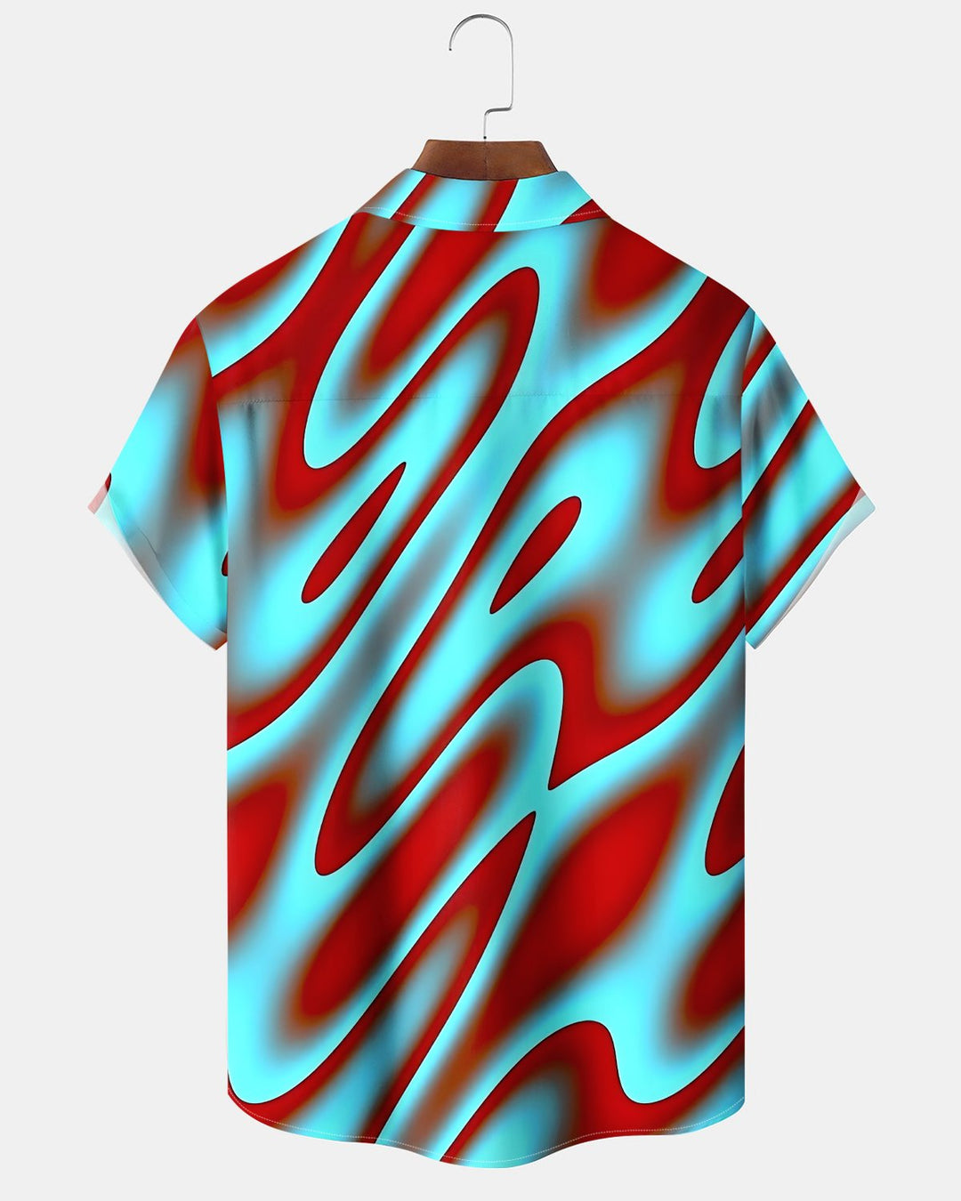 Alohadaddy® Retro Abstract Gradient Print Short-Sleeved Button-Down Shirt