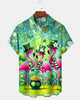 Alohadaddy® Holiday Flamingo St. Patrick's Day Clover Hawaiian Shirt