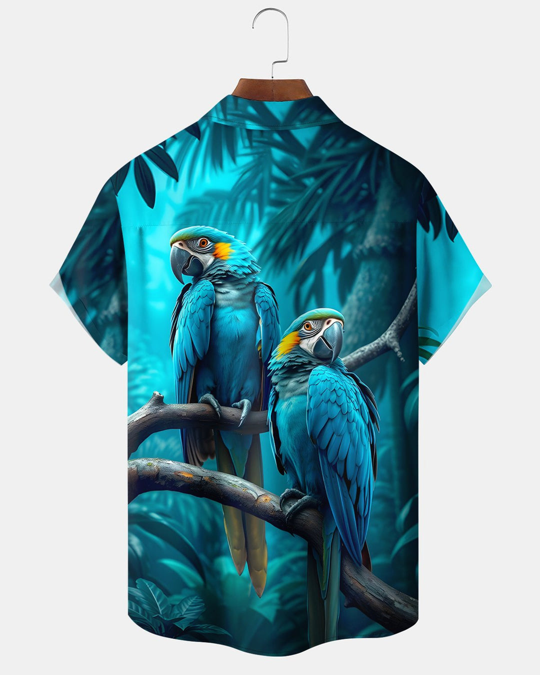 Alohadaddy® Parrot Forest Hawaiian Tropical Button-Down Shirt