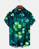 Alohadaddy® St. Patrick's Day Lucky Clover Gradient Button-Down Shirt