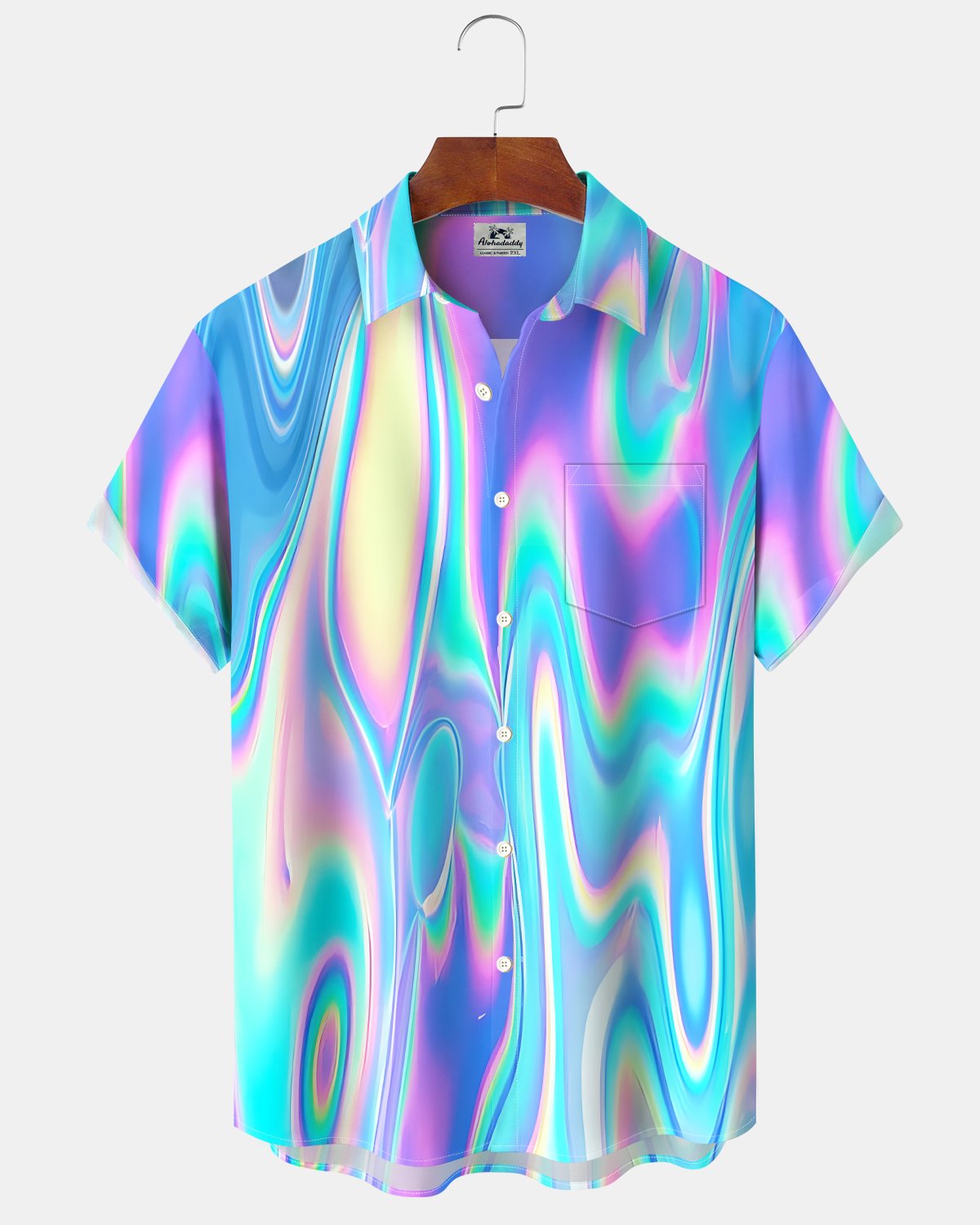 Alohadaddy® Retro Abstract Art Gradient Psychedelic Button-Down Shirt