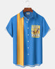 Alohadaddy® Retro Cartoon Animation Caveman Bowling Button-Down Shirt