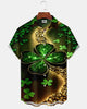 Alohadaddy® St. Patrick's Day Clover Abstract Gradient Button-Down Shirt